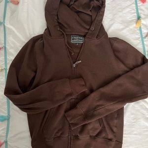 Women’s brown zip up hoodie